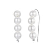 925 Sterling Silver White Gold Plated Earrings with Quality Shell Pearl, 2.1*0.5cm for Women