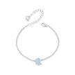 925 Sterling Silver White Gold Plated Bracelet with Enamel Process