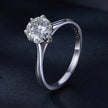 925 Sterling Silver Moissanite 1 Carat Ring Size 6 for Women