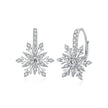 925 Sterling Silver Earrings with Pavé Setting CZ in White Gold for Women
