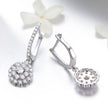 925 Sterling Silver Plated Platinum Pavé Setting CZ Earrings