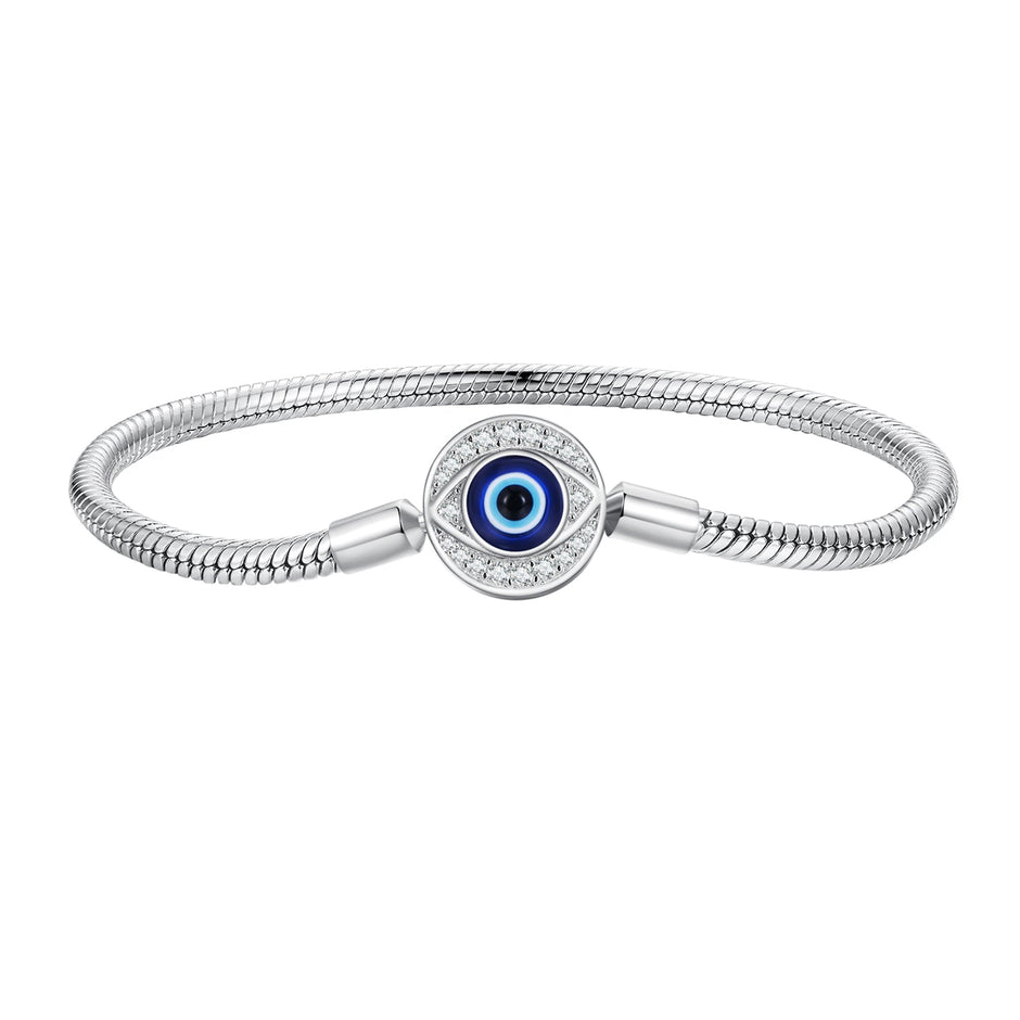 925 Sterling Silver Bracelet with CZ & Resin, Size 17.0