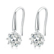 925 Sterling Silver Earrings with Pavé Setting and Platinum Plating