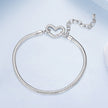925 Sterling Silver Plated White Gold Bracelet - Adjustable 17+5cm