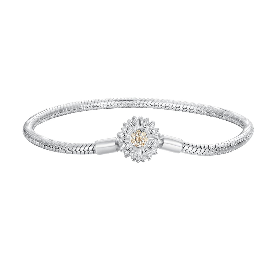 925 Sterling Silver Pavé Setting CZ Bracelet for Women - 17.0 Size, 170mm Length, 3mm Chain Thickness