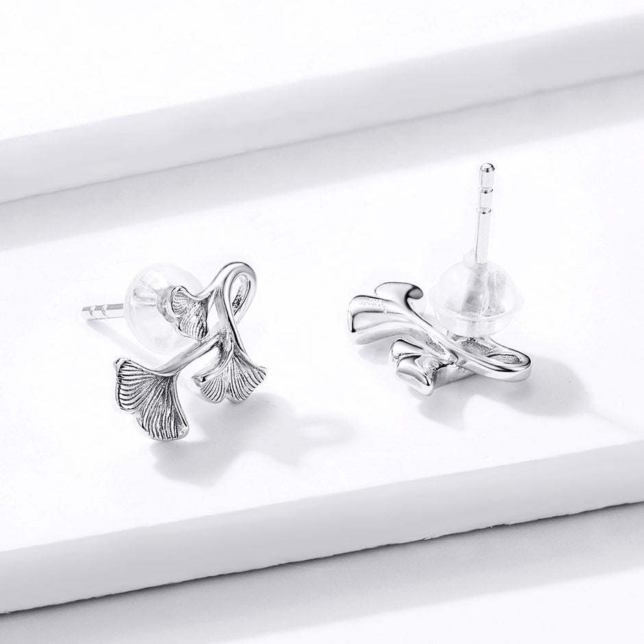 925 Sterling Silver Plated Platinum Wiredrawing Earrings