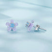 925 Sterling Silver Opal 8mm Earrings for Women