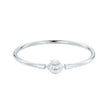 925 Sterling Silver White Gold Plated Bracelet 17.0 cm Inner Diameter 55mm for Women