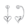 925 Sterling Silver Earrings with White Gold Plating, 1.3x0.58cm for Women