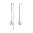925 Sterling Silver Earrings with 0.8cm Main Stone and CZ for Women