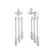 925 Sterling Silver Earrings with White Gold Plating and CZ