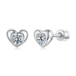 925 Sterling Silver Moissanite Earrings 0.5cm for Women