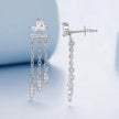 925 Sterling Silver Earrings with White Gold Plating and CZ