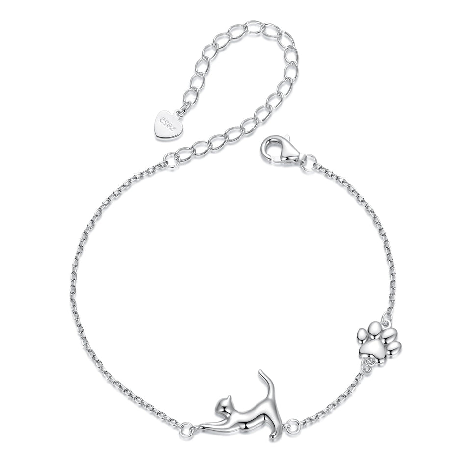 925 Sterling Silver & Plated White Gold Adjustable Bracelet for Women
