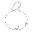 925 Sterling Silver & Plated White Gold Adjustable Bracelet for Women
