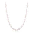 925 Sterling Silver White Gold Plated Necklace with Synthetic Pearls for Women
