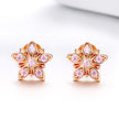 925 Sterling Silver Rose Gold Plated Pavé Setting CZ Earrings
