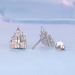 925 Sterling Silver Plated White Gold Earrings for Women, Size 1.3*1.0cm