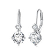 925 Sterling Silver Moissanite Earring with Pavé Setting, 6.5mm, for Women