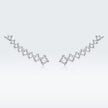 925 Sterling Silver Earrings with Pavé Setting CZ - 2.9*0.7cm