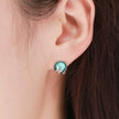 S925 Oxidized Silver Transparent Glass Earrings for Women