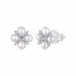 925 Sterling Silver 0.05ct Moissanite & Freshwater Pearl Earrings for Women