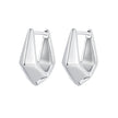 925 Sterling Silver White Gold Plated Earrings 14x6.5mm for Women
