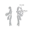 925 Silver White Gold Plated CZ Pavé 1.7 x 0.7 cm Earrings for Women
