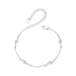 925 Sterling Silver Pave Setting CZ Bracelet with White Gold Plating