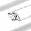 925 Sterling Silver Opal Necklace with CZ and Platinum Plating, Adjustable Length 45cm, Women’s Jewelry