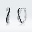 925 Sterling Silver Earrings 1.3*0.4cm with Pavé Setting CZ for Women