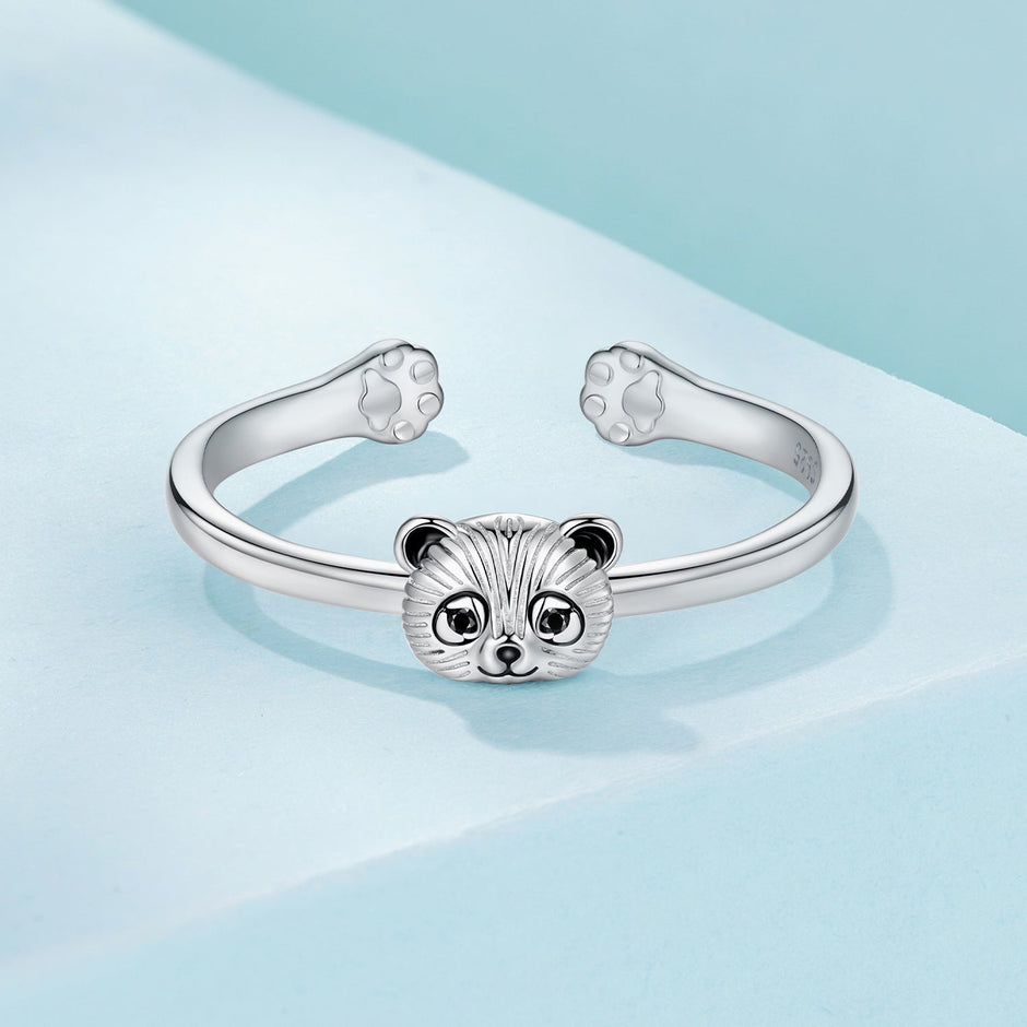 925 Sterling Silver White Gold Plated Enamel Ring for Women