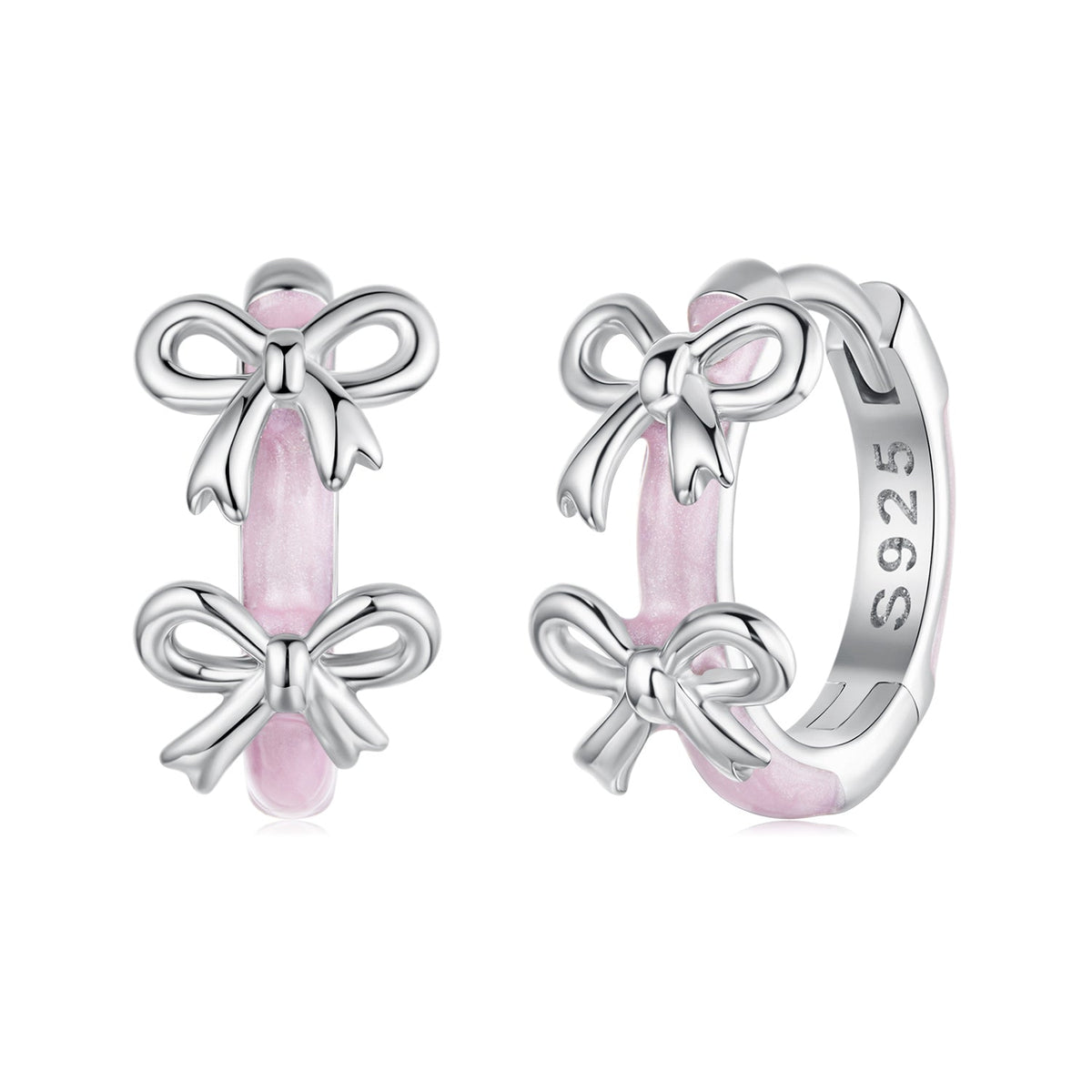925 Sterling Silver Enamel White Gold Plated Earrings for Women