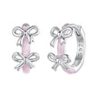 925 Sterling Silver Enamel White Gold Plated Earrings for Women