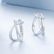 925 Sterling Silver Earrings 1.2x0.6cm with White Gold Plating for Women