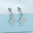 925 Sterling Silver White Gold Plated Pavé Setting CZ Earrings for Women