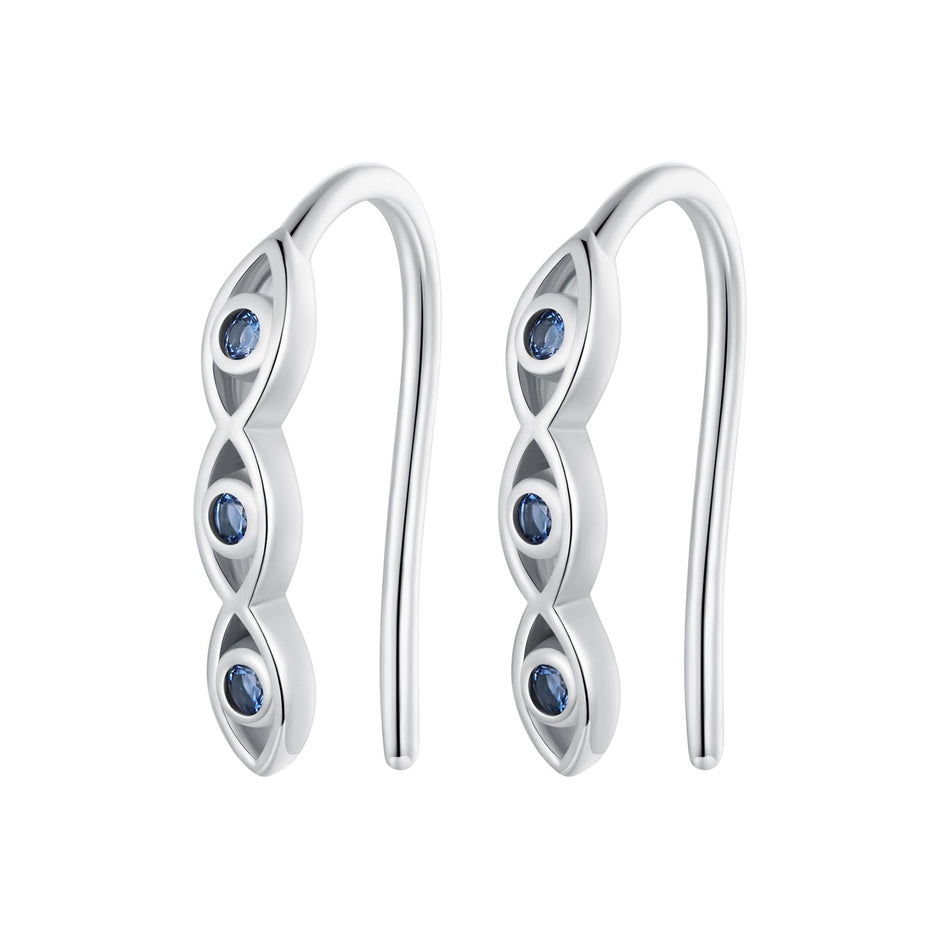 925 Sterling Silver CZ Pavé Earrings 13*2mm for Women