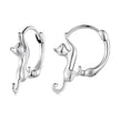 925 Sterling Silver Plated Gold Earrings Size 1.8cm for Women