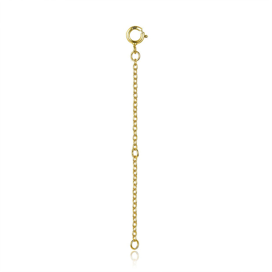 925 Sterling Silver + Plated Platinum 10cm Extension Chain Necklace