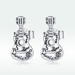 925 Sterling Silver & Oxidized Silver Earrings for Women - 1.3*0.6cm