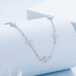 925 Sterling Silver Pave Setting CZ Necklace with White Gold Plating 400mm for Women
