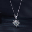 925 Sterling Silver Moissanite Necklace with Pavé Setting in Platinum, 450mm, for Women