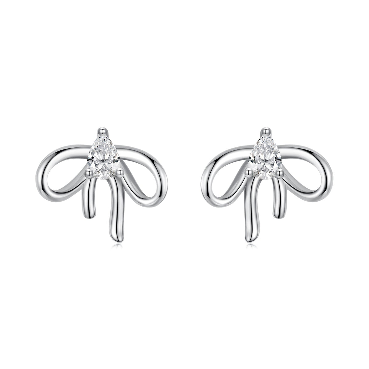 925 Sterling Silver Earrings with Pavé Setting & Oxidized Finish