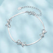 925 Sterling Silver White Gold Plated Adjustable Bracelet for Women