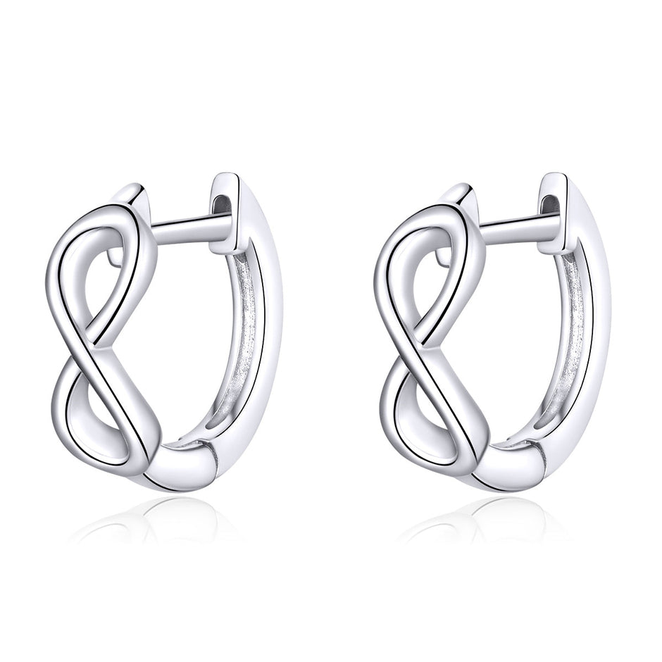 925 Sterling Silver Earrings - 1.2*0.4cm, Platinum Plated for Women