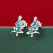 925 Sterling Silver Enamel Pavé CZ Earrings for Women