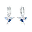 925 Sterling Silver Opal Nanometer Stone Earrings, White Gold Plated, 23*13mm for Women