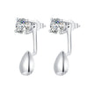 925 Sterling Silver Plated White Gold Earrings with Pavé Setting CZ