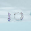 925 Sterling Silver Earrings with Pavé Setting CZ, 1.2x0.45cm, for Women