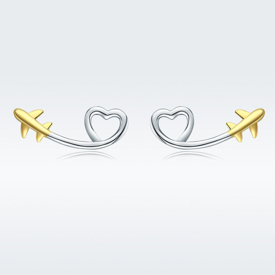 925 Sterling Silver Earrings, 0.6cm, Plated Gold, Plated Platinum for Women